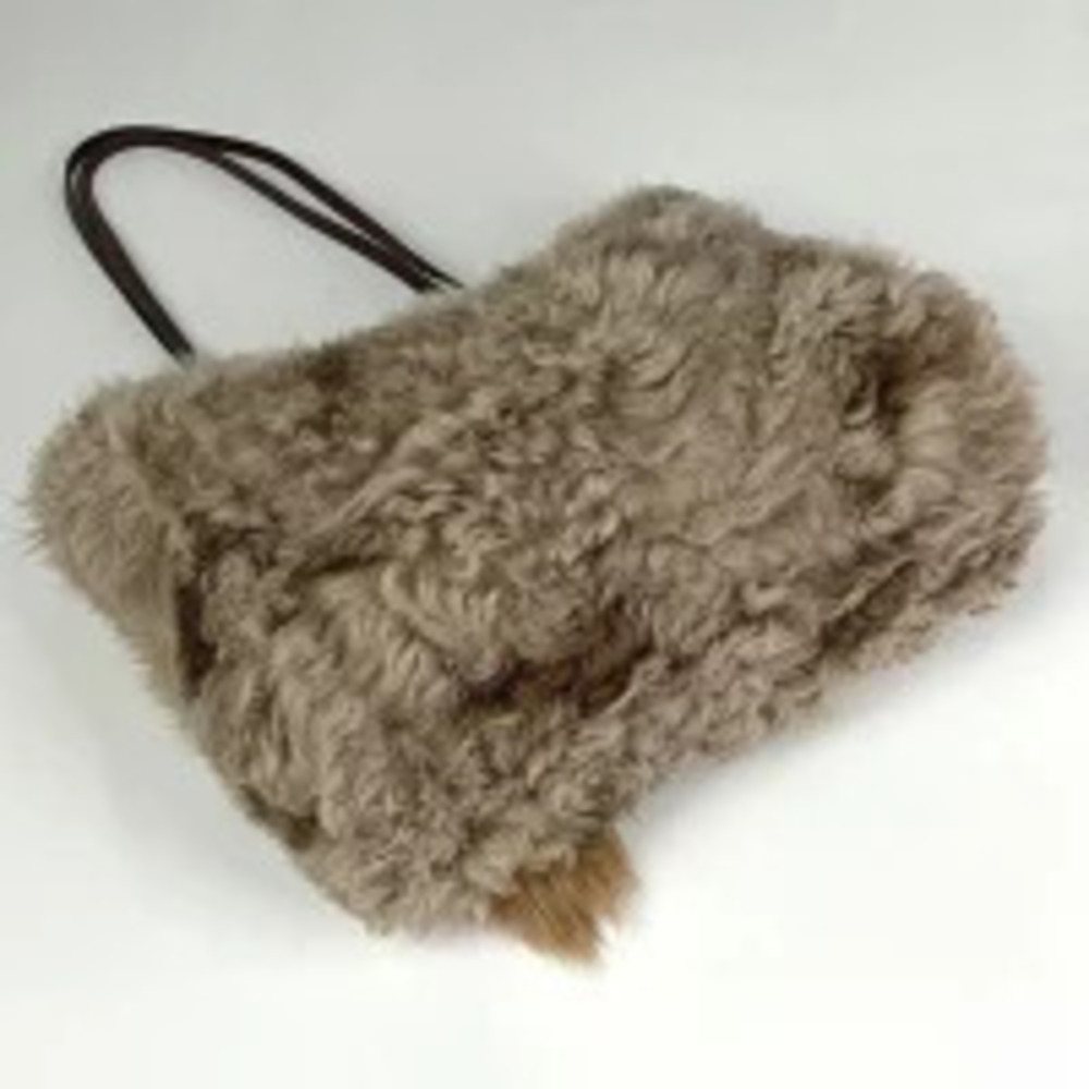 Prada tote bag Shoulder brown Fur